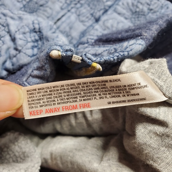 Anthropologie Lilka Floral Embroidered Denim Bomber Jacket Size S - Picture 13 of 14